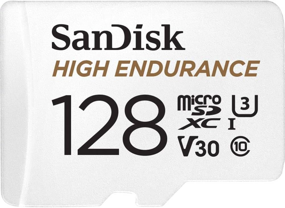 SanDisk 10000 Hours Endurance 128GB microSDXC Card with Adapter for Dash Cam & Security Camera
