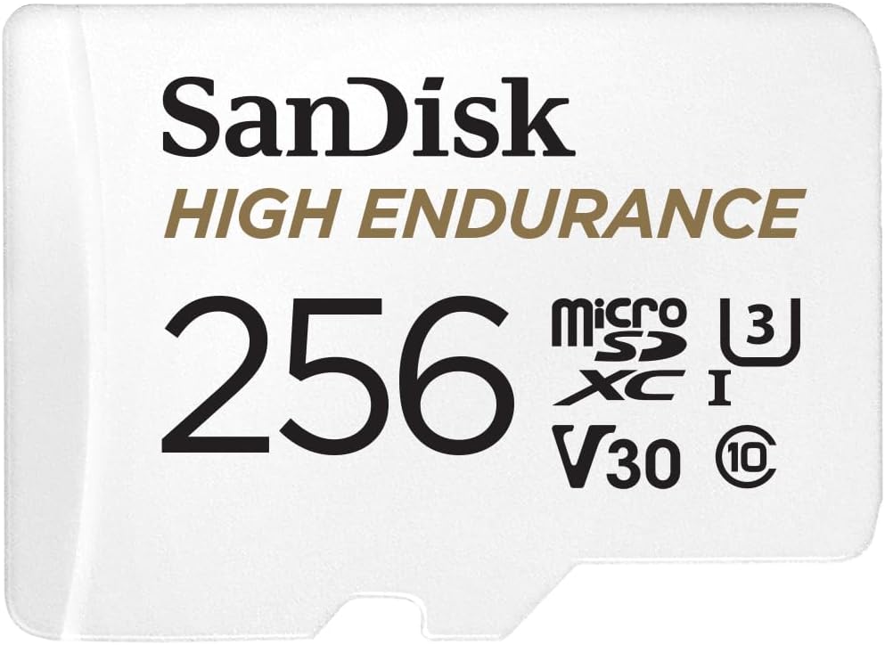 SanDisk 256GB High Endurance microSDXC Card with Adapter – 4K UHD, V30