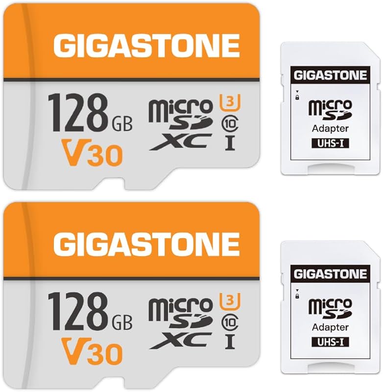 Gigastone 128GB Micro SD Card 2-Pack, A1 V30, 95MB/s, 4K Video for Sec