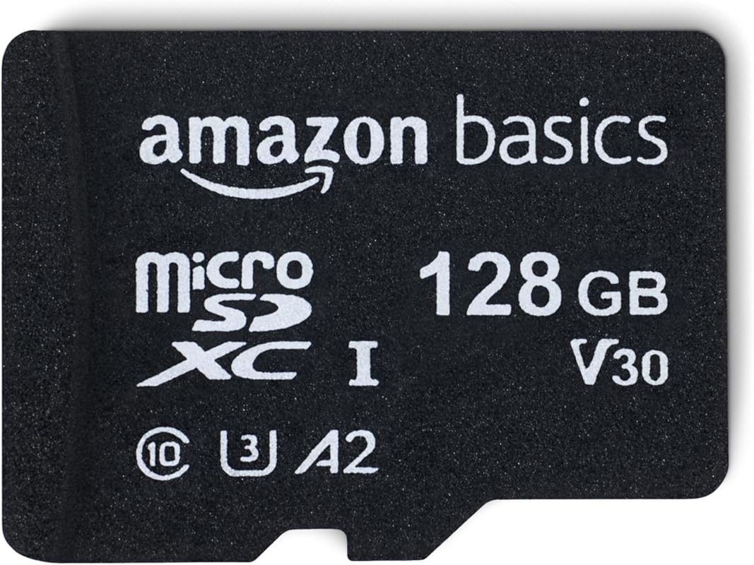 Amazon Basics 128GB microSDXC Card with Adapter, A2, U3, 100MB/s Read 