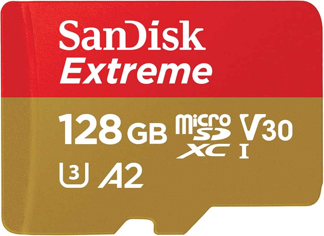 SanDisk 128GB Extreme microSDXC Card, A2, U3, V30, 4K & 5K Video Suppo