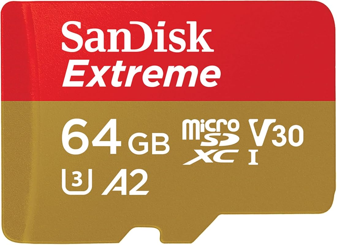 SanDisk 64GB Extreme microSDXC UHS-I Memory Card with Adapter, C10 U3