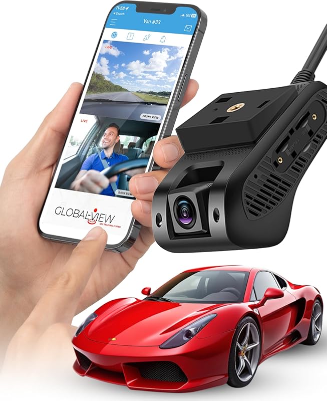 Global View Eagle 4G LTE Live Streaming Dash Cam with Dual Front/Cabin