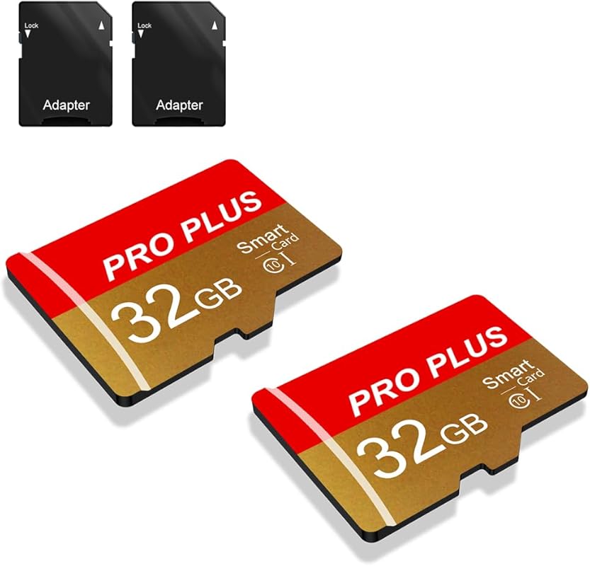 2-Pack High-Speed 32GB UHS-I C10 A1 TF Memory Card with Adapter for Ta