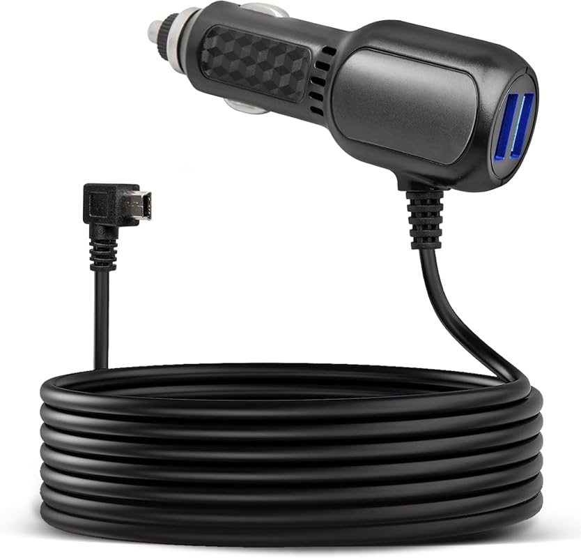 Mini USB Dash Cam Power Cord 90° Right Angle 10FT for Rexing V1/V1P, B