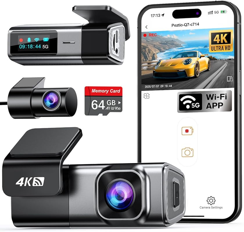 Navycrest 4K Dash Cam with 5G WiFi & GPS