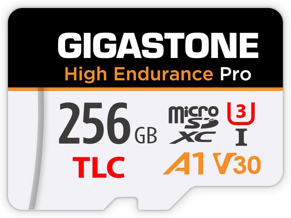 GIGASTONE 256GB Micro SD Card, TLC High Endurance Pro, 100MB/s Speed, 