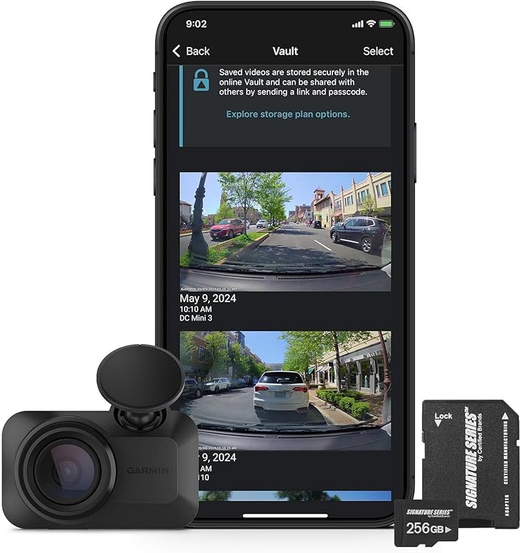 Garmin Dash Cam Mini 3 1080p HD Ultracompact Camera with Voice Control