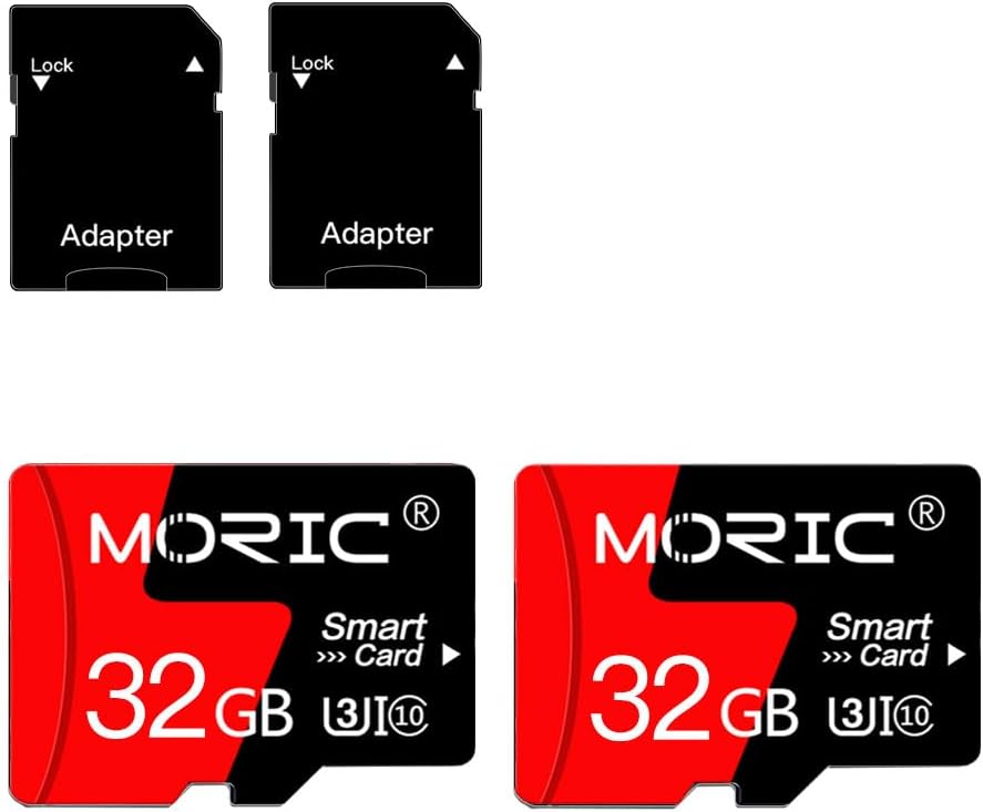 MORIC 2 Pack 32GB Micro SD Card with Adapter, High Speed C10 A1 for Ca