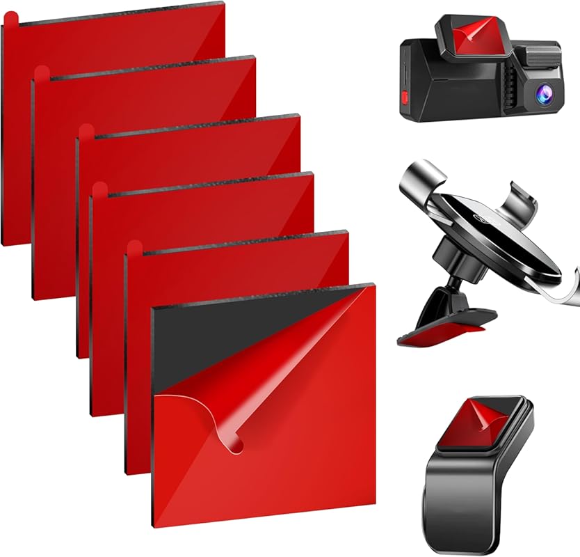 6PCS Heavy Duty Double Sided Adhesive Pads for Dash Cam – 2.83 Inch He
