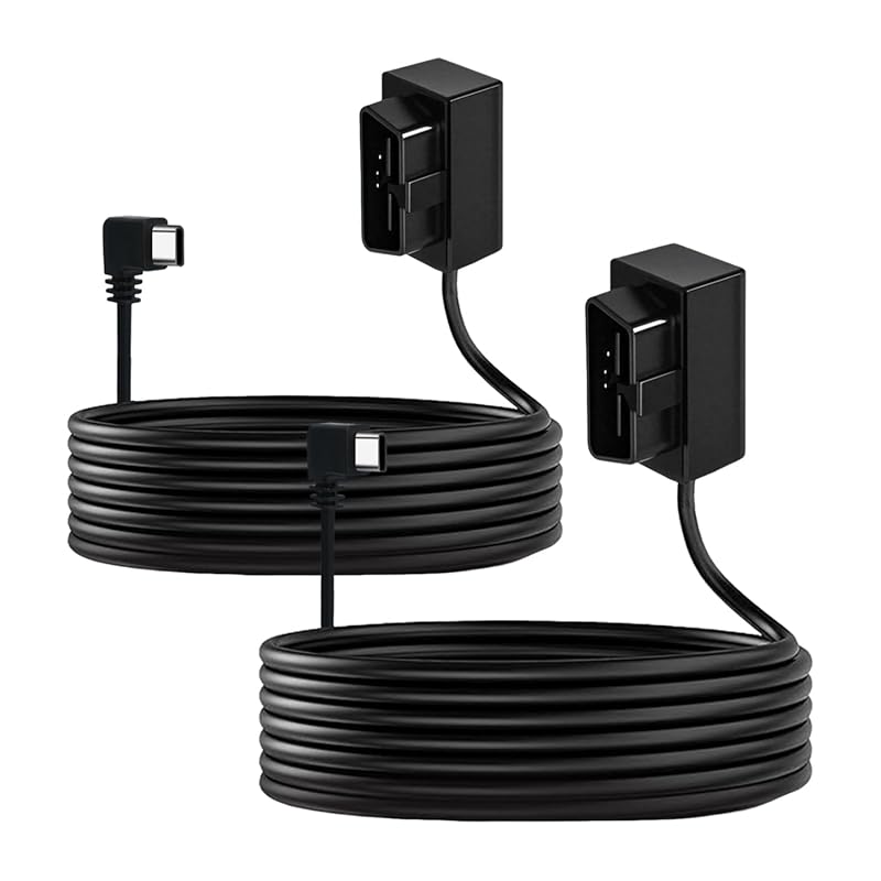 2-Pack OBD Power Cable for Dash Cam with Low Voltage Protection & 24h 