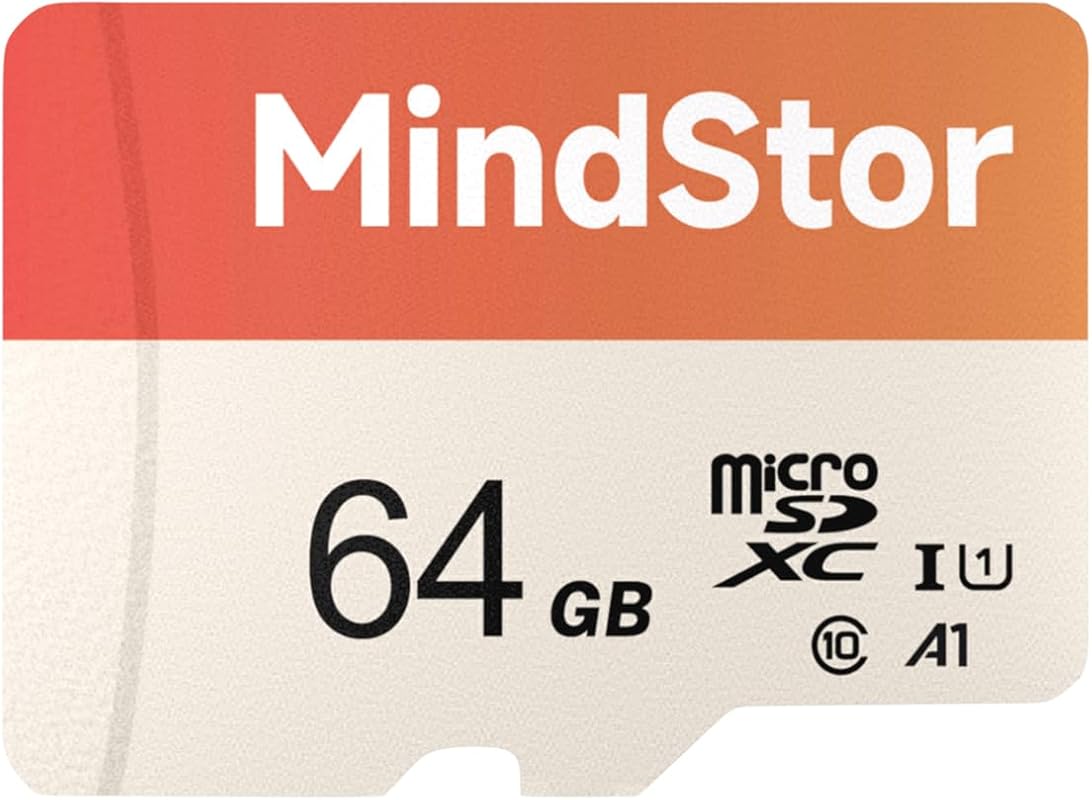 MindStor 64GB microSDXC Card, 90MB/s Read Speed, U1 A1 Rated, HD Video