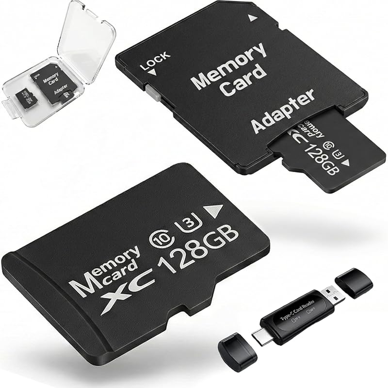 128GB MicroSDXC Cards 2-Pack A1 U3 V30 for Dash Cam & Security Camera,