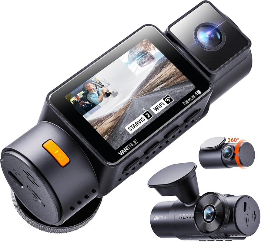 Vantrue N4S 3-Channel Dash Cam with STARVIS 2 Night Vision & PlatePix™