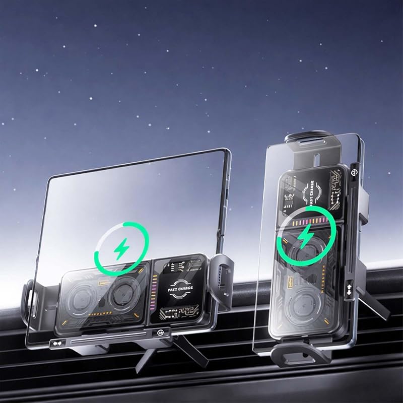 2026 Upgraded Wireless Car Charger Mount – Auto-Rotating 2-in-1 Holder
