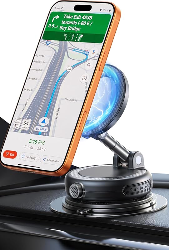 NeverFall MagSafe Phone Holder with 89 lbs Suction, 360° Adjustable & 