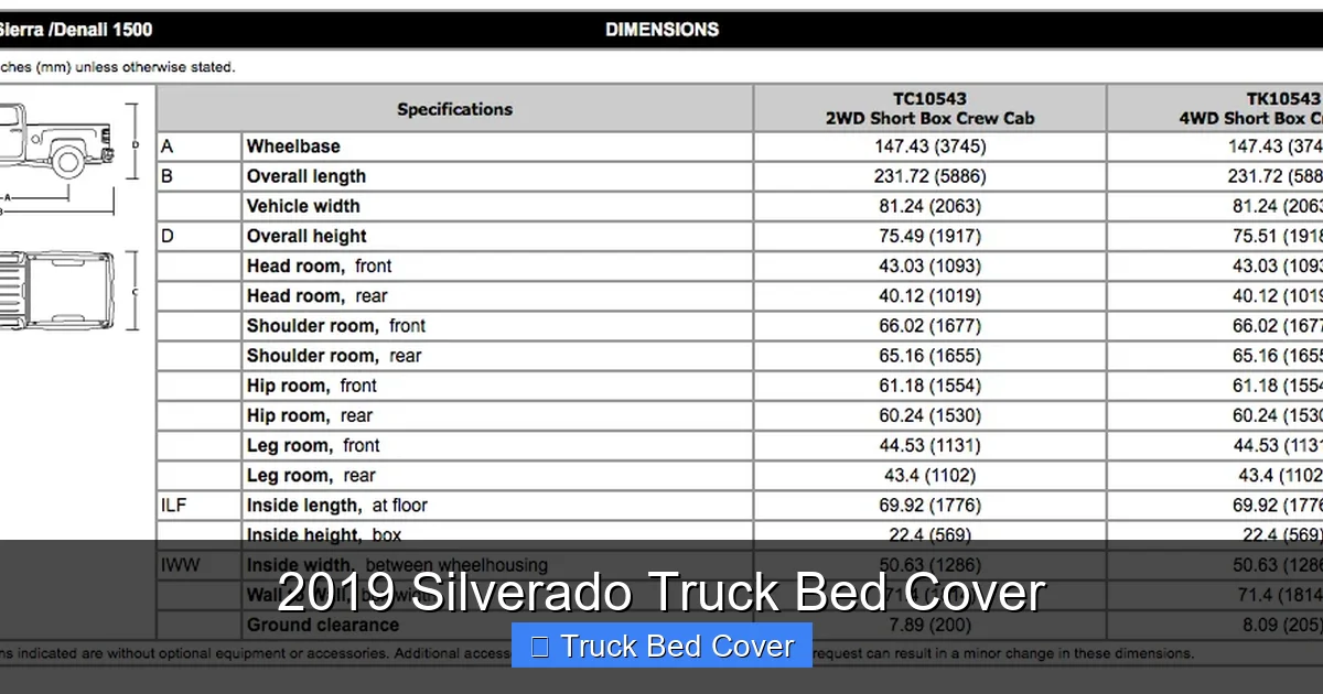2019 Silverado Truck Bed Cover