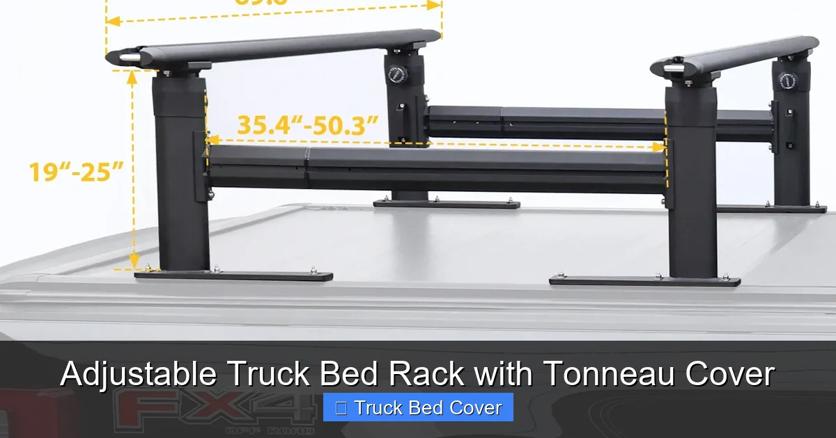 Adjustable Truck Bed Rack with Tonneau Cover