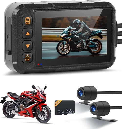 Dual Channel Dash Cam for Moto