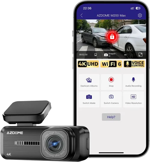AZDOME 4K Dash Cam Front, Voic