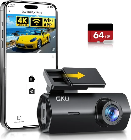 GKU 4K Dash Cam Front, Mini Da