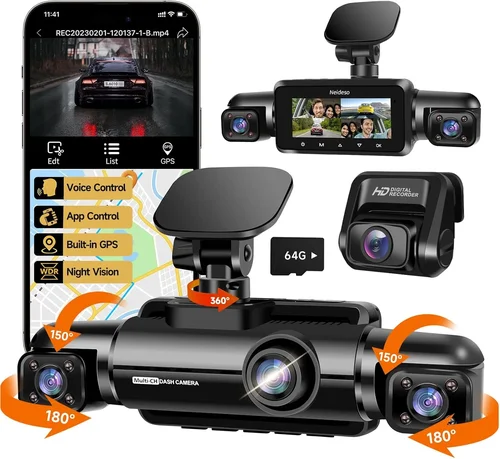Neideso 360° Dash Cam Front an