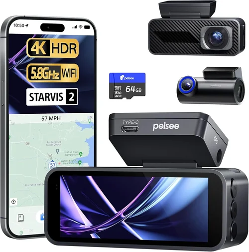 Pelsee P1 Pro 4K Dash Cam Fron
