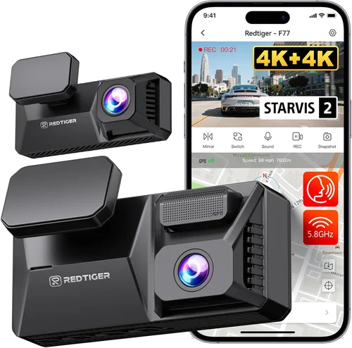 REDTIGER F77 4K+4K Dash Cam Fr