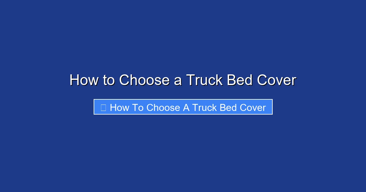 How to Choose a Truck Bed Cover