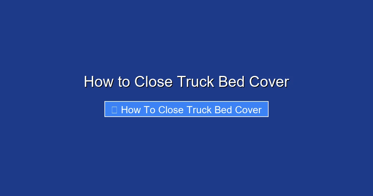 How to Close Truck Bed Cover