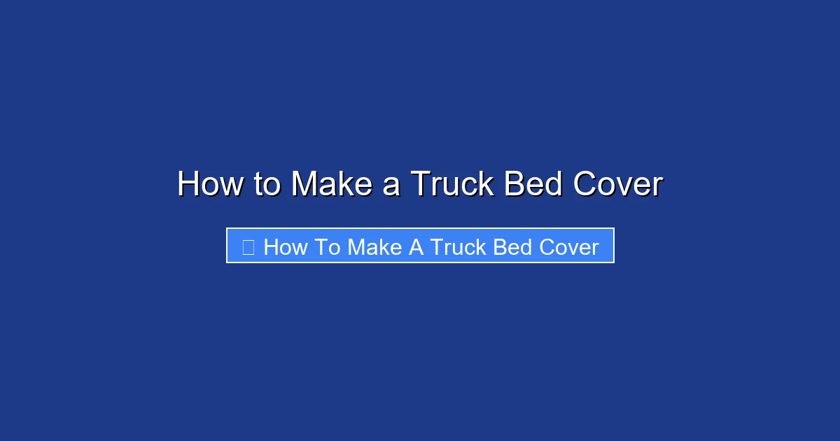 How to Make a Truck Bed Cover