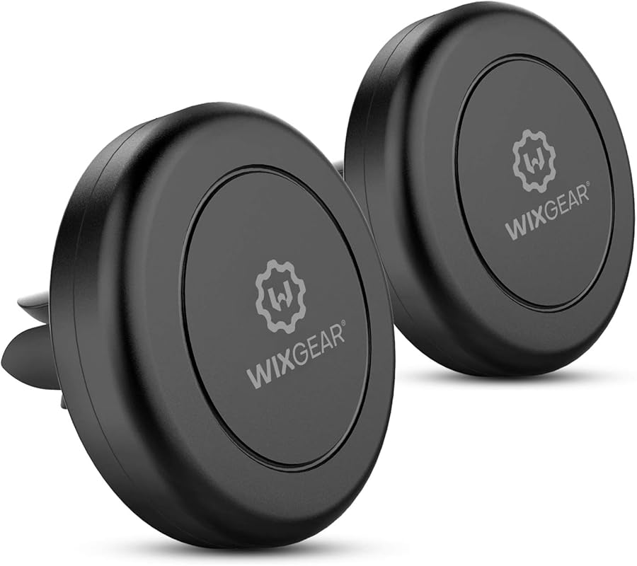 WixGear 2 Pack Magnetic Air Vent Phone Holder with 4 Metal Plates, Uni