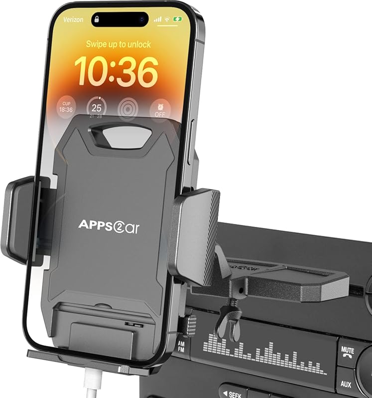 APPS2Car CD Slot Phone Mount – One Hand Operation Design – Universally