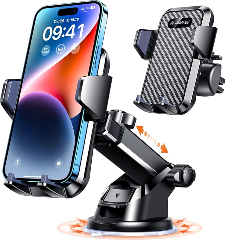 VANMASS 85+LBS Military-Grade Suction Car Phone Mount with Patent & Sa