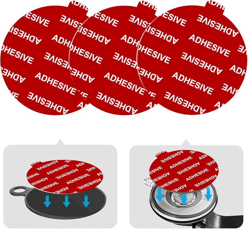 PKYAA 3-Pack 70mm Heat Resistant Double-Sided Stickers for Suction Cup