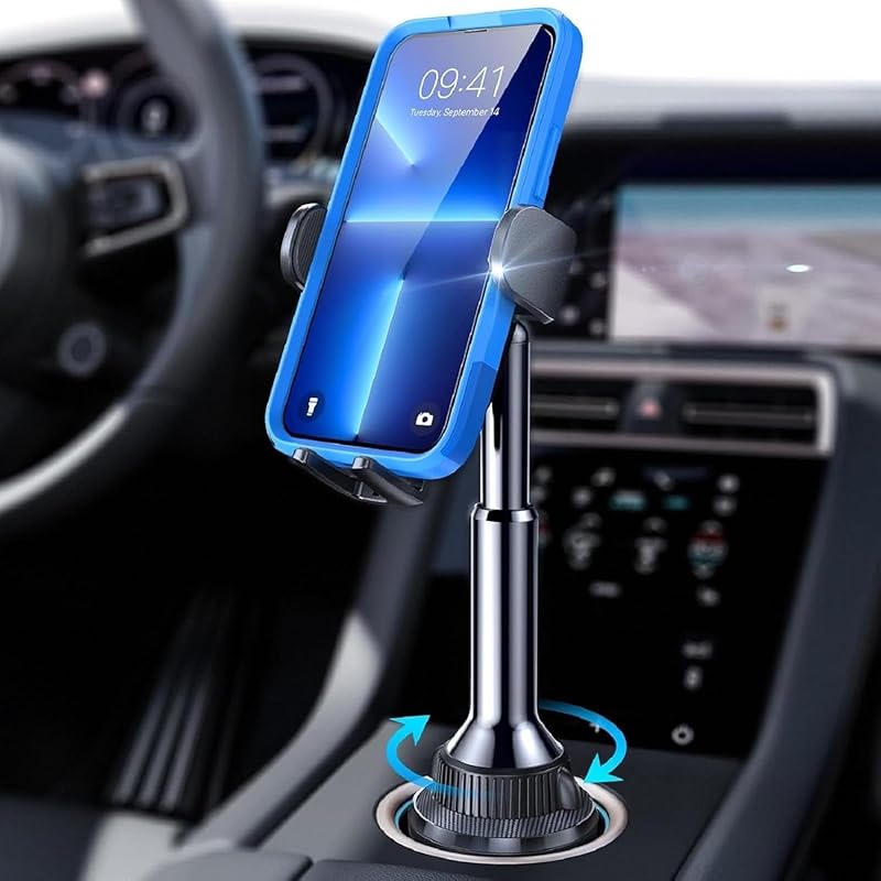 LISEN Anti-Shake 360° Car Cup Phone Holder, Compatible with iPhone 17 