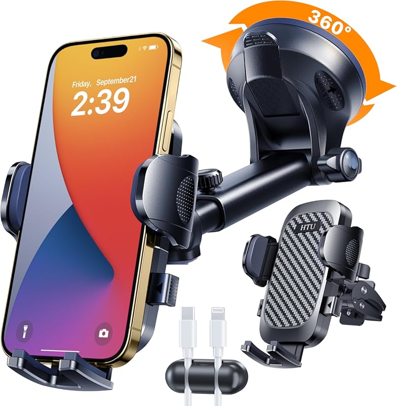 True Military-Grade Car Phone Holder with 100+ LBS Suction & 360 Rotat