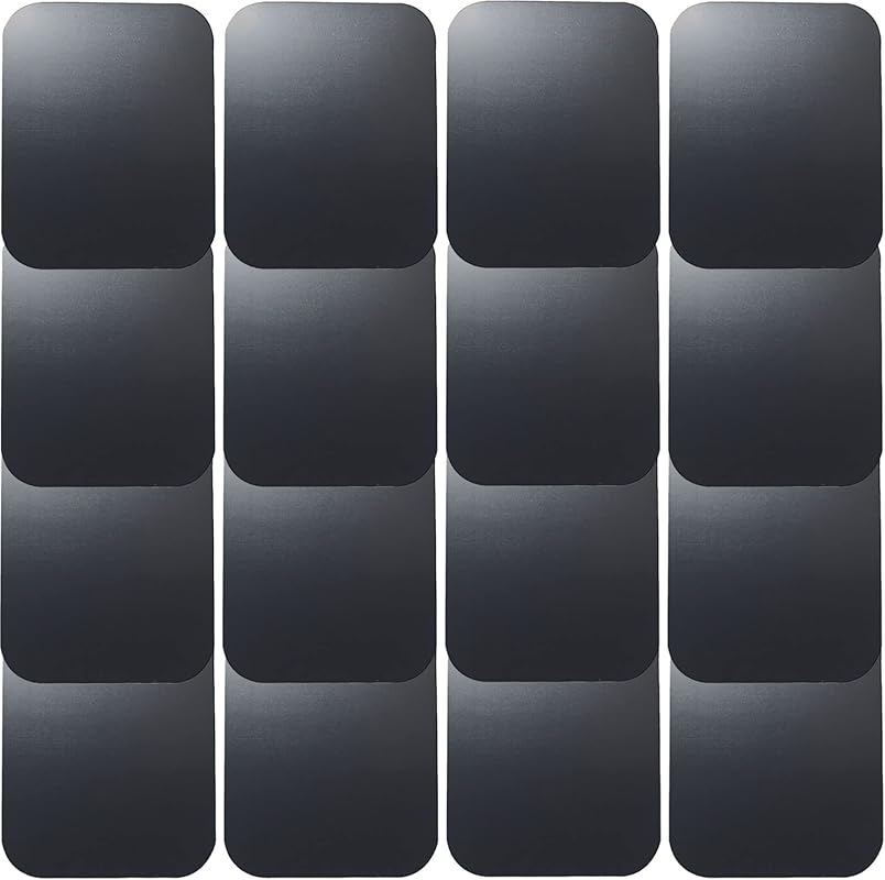 SALEX 16-Pack Replacement Magnetic Car Mount Plates – Black Rectangula