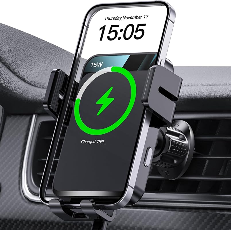 MOKPR 15W/10W/7.5W Wireless Car Charger with Auto-Clamping for iPhone