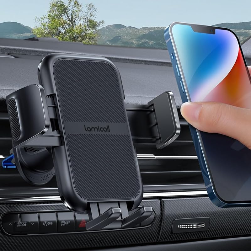 Lamicall 2026 Wider Clamp & Metal Hook Car Phone Holder for Vent, Thic