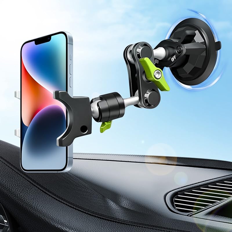360° Rotating Ball Head Suction Cup Phone Mount for Car Dashboard, Win