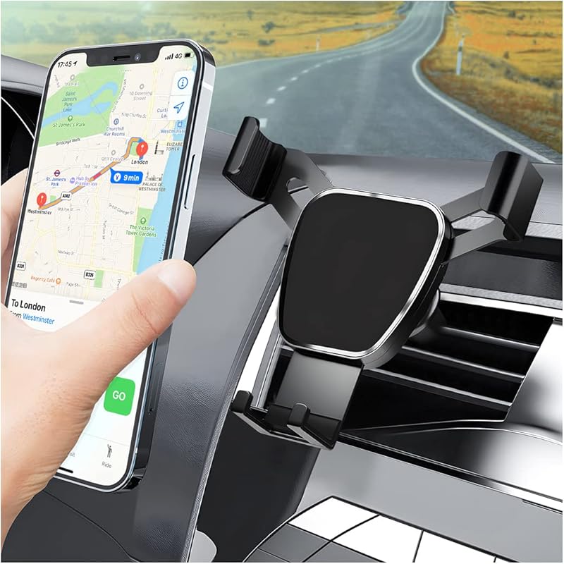 Military Gravity Car Phone Holder with Clip Auto-Lock Vent Mount for A