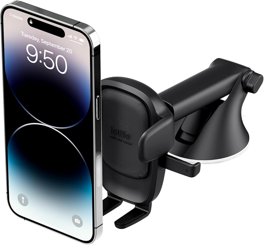 iOttie Easy One Touch Advanced Suction Cup Car Phone Holder for All Sm
