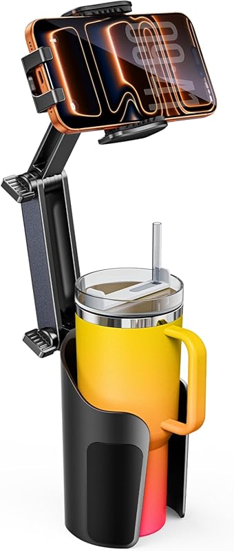 TAZENI 2-in-1 Cup & Bottle Phone Holder for Car with Height Adjustable