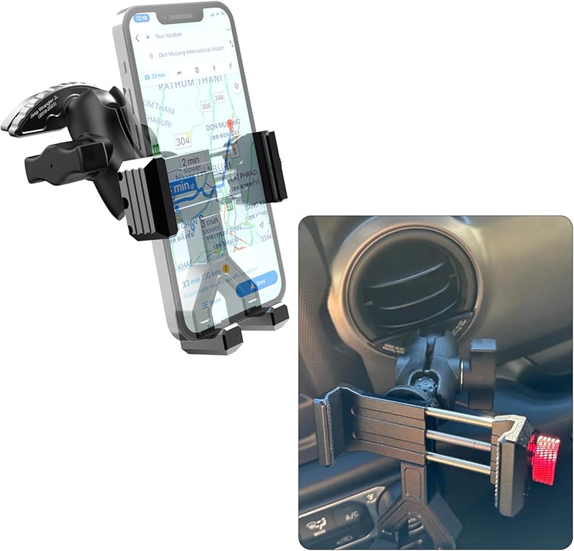 Upgraded 360° Air Vent Phone Mount for 2018-2023 Jeep Wrangler JL & Gl