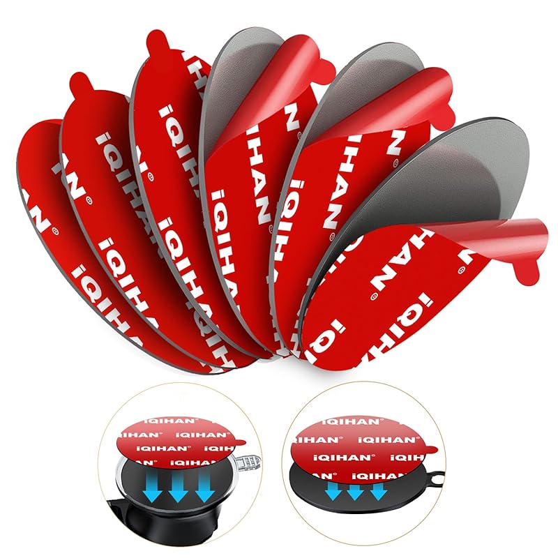 6-Pack Extra Strong 80mm High Bond Circle Tape for Suction Cup Car Pho