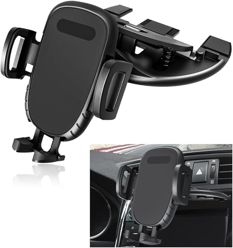 Magnetic CD Slot Phone Holder with One-Button Release & Silicone Prote