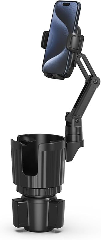 Universal Car Cup Holder Expander with 360° Rotating Phone Mount, Comp