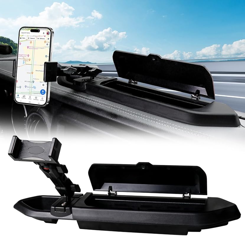 BESTAOO Dash Tray Phone Mount for Jeep JL & Gladiator JT 2018-2023