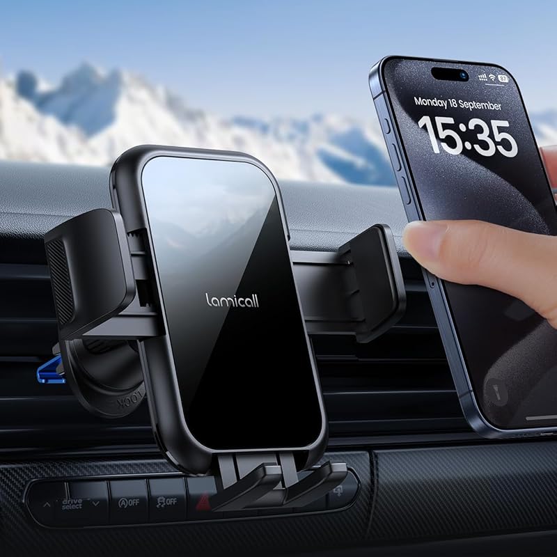Lamicall Wider Clamp & Metal Hook Car Phone Holder Vent, Thick Cases F